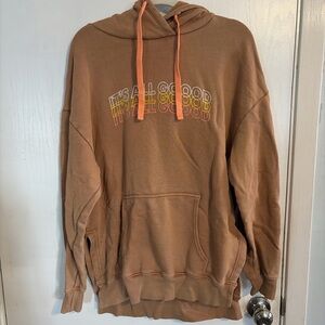 Aerie Brown Hoodie with Orange Accents